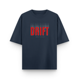Drift Speed Echo Graphic Oversized T-Shirt Navy Blue