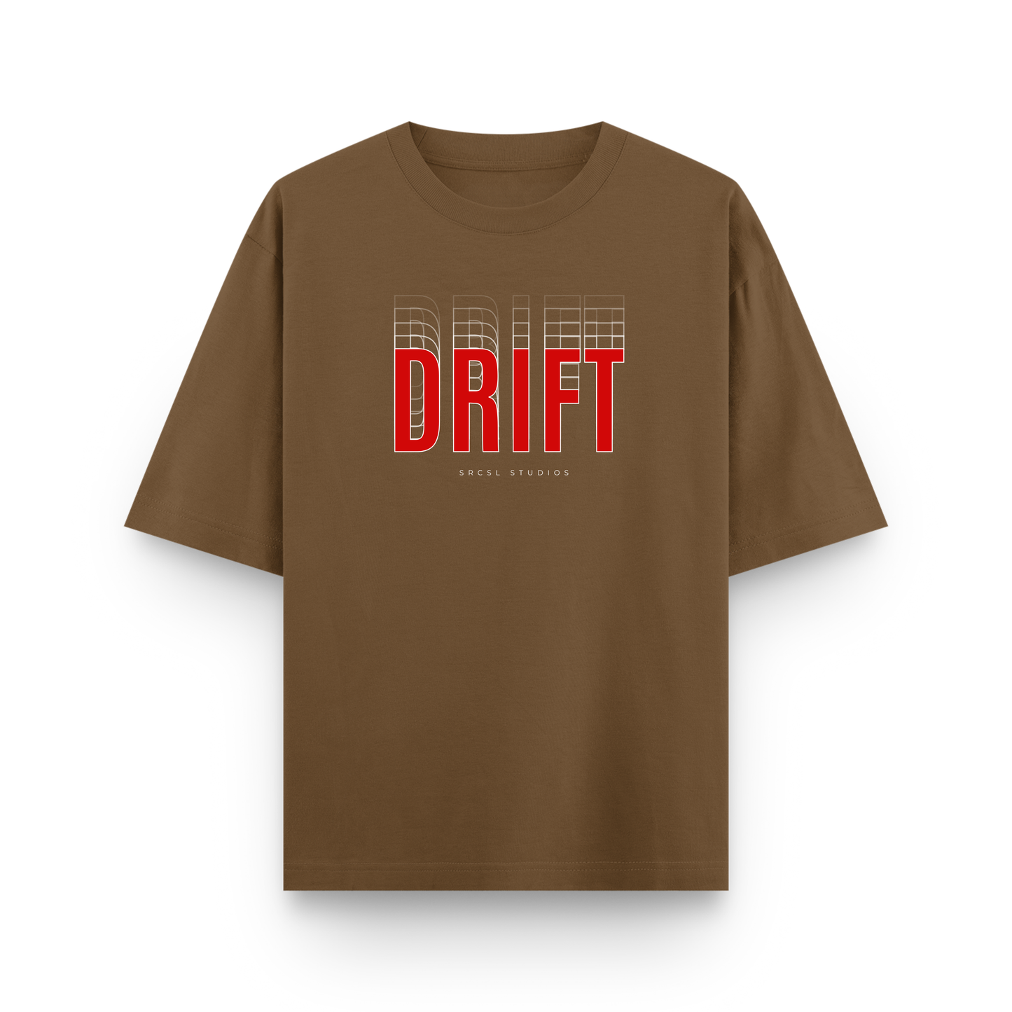Drift Speed Echo Graphic Oversized T-Shirt Brown