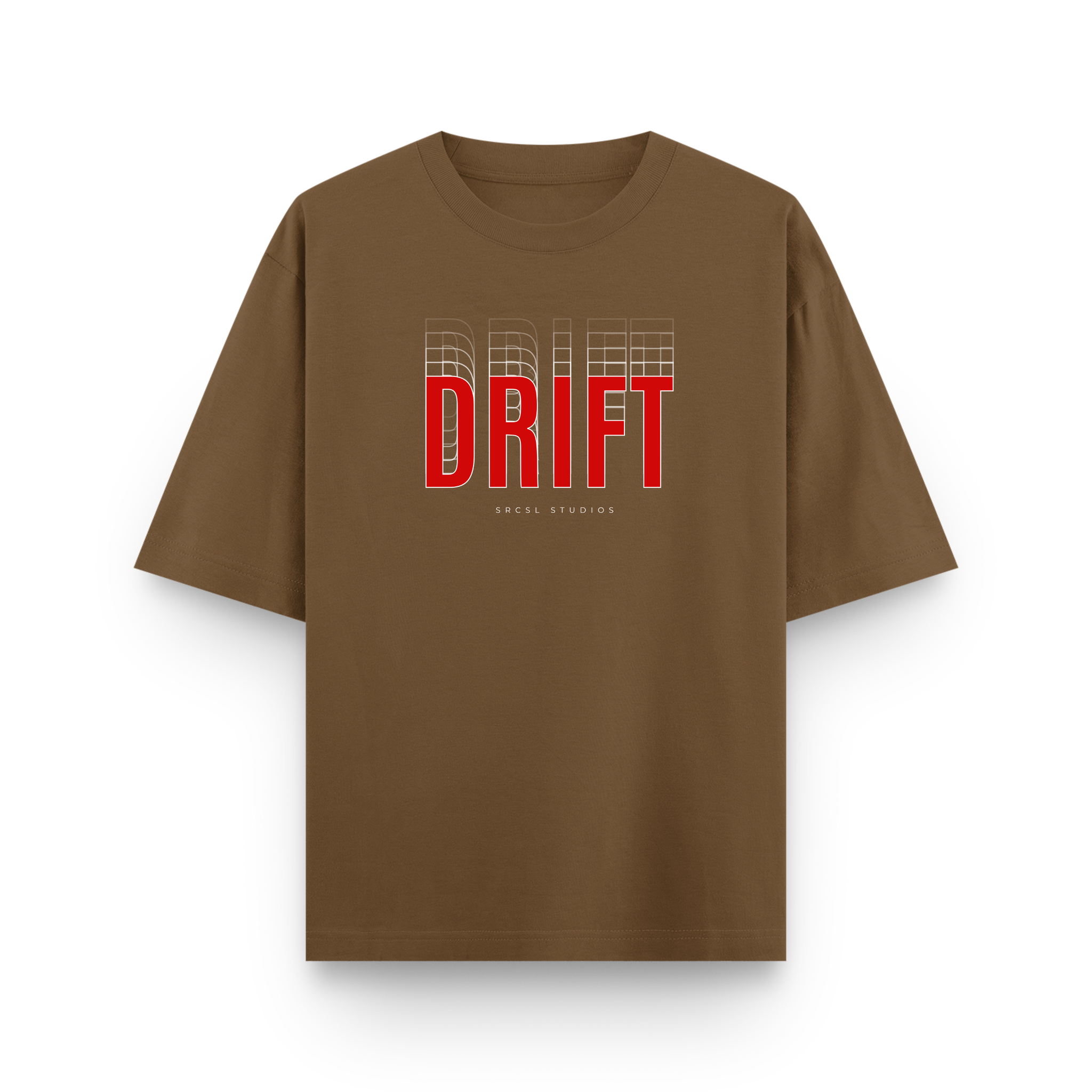 Drift Speed Echo Graphic Oversized T-Shirt Brown