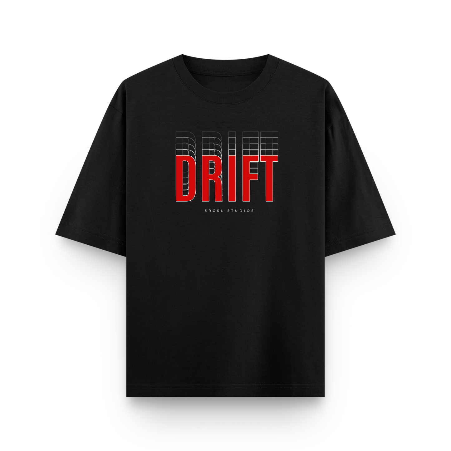 Drift Speed Echo Graphic Oversized T-Shirt Black