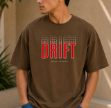 Drift Speed Echo Graphic Oversized T-Shirt Brown