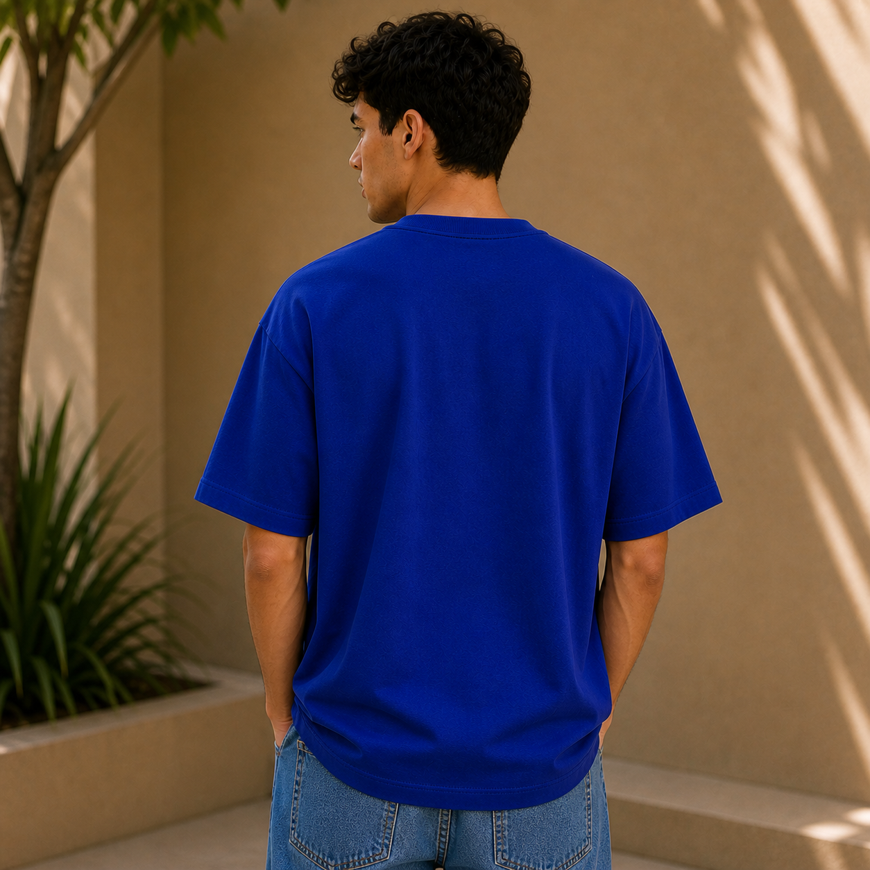 Drift Speed Echo Graphic Oversized T shirt Royal Blue