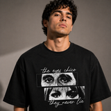 Eyes Chico They Never Lie Oversized Black Cotton T shirt