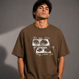 Eyes Chico They Never Lie Oversized Brown Cotton T shirt