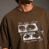 Eyes Chico They Never Lie Oversized Brown Cotton T shirt