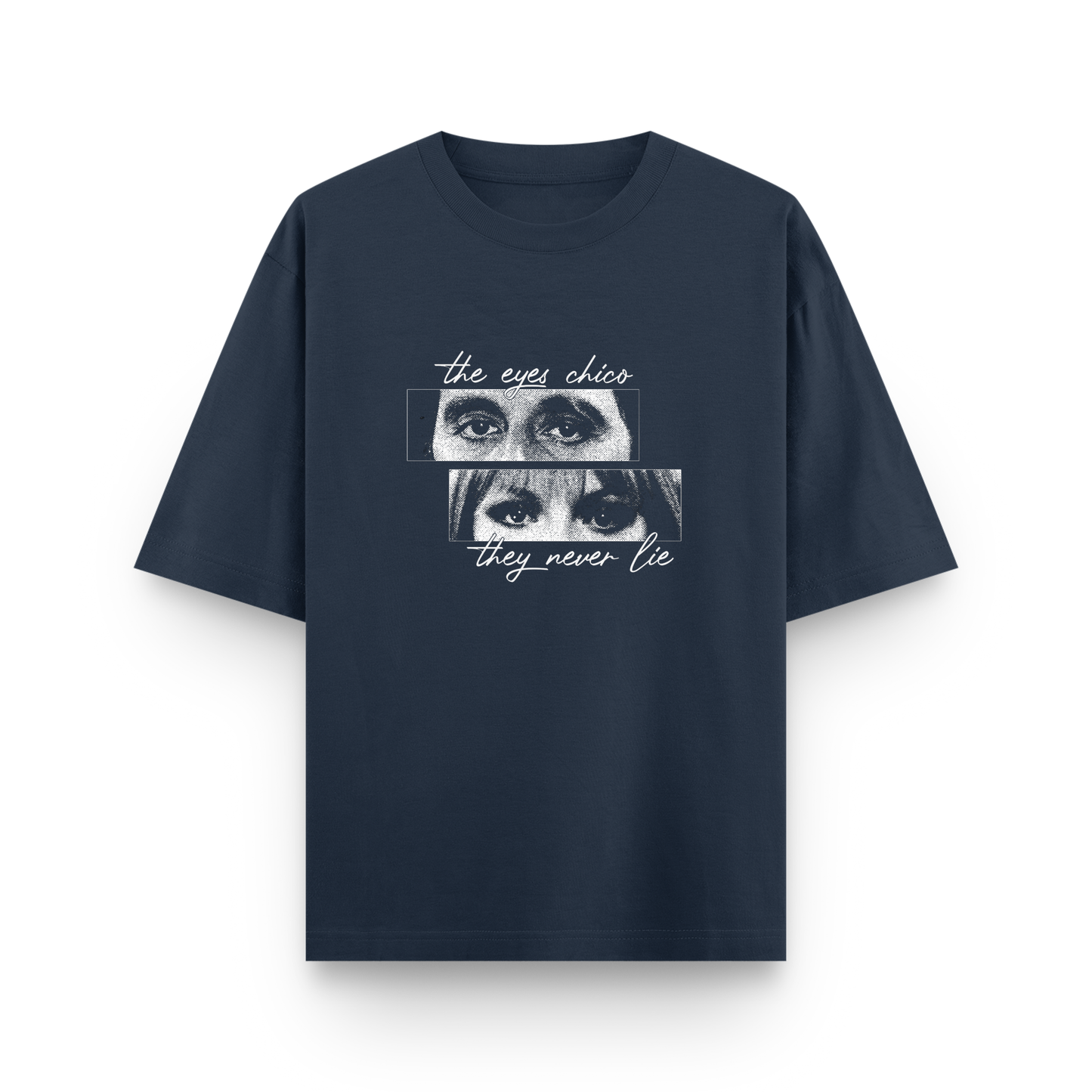Eyes Chico They Never Lie Oversized Navy Blue Cotton T shirt