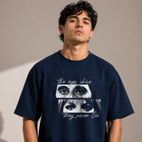 Eyes Chico They Never Lie Oversized Navy Blue Cotton T shirt