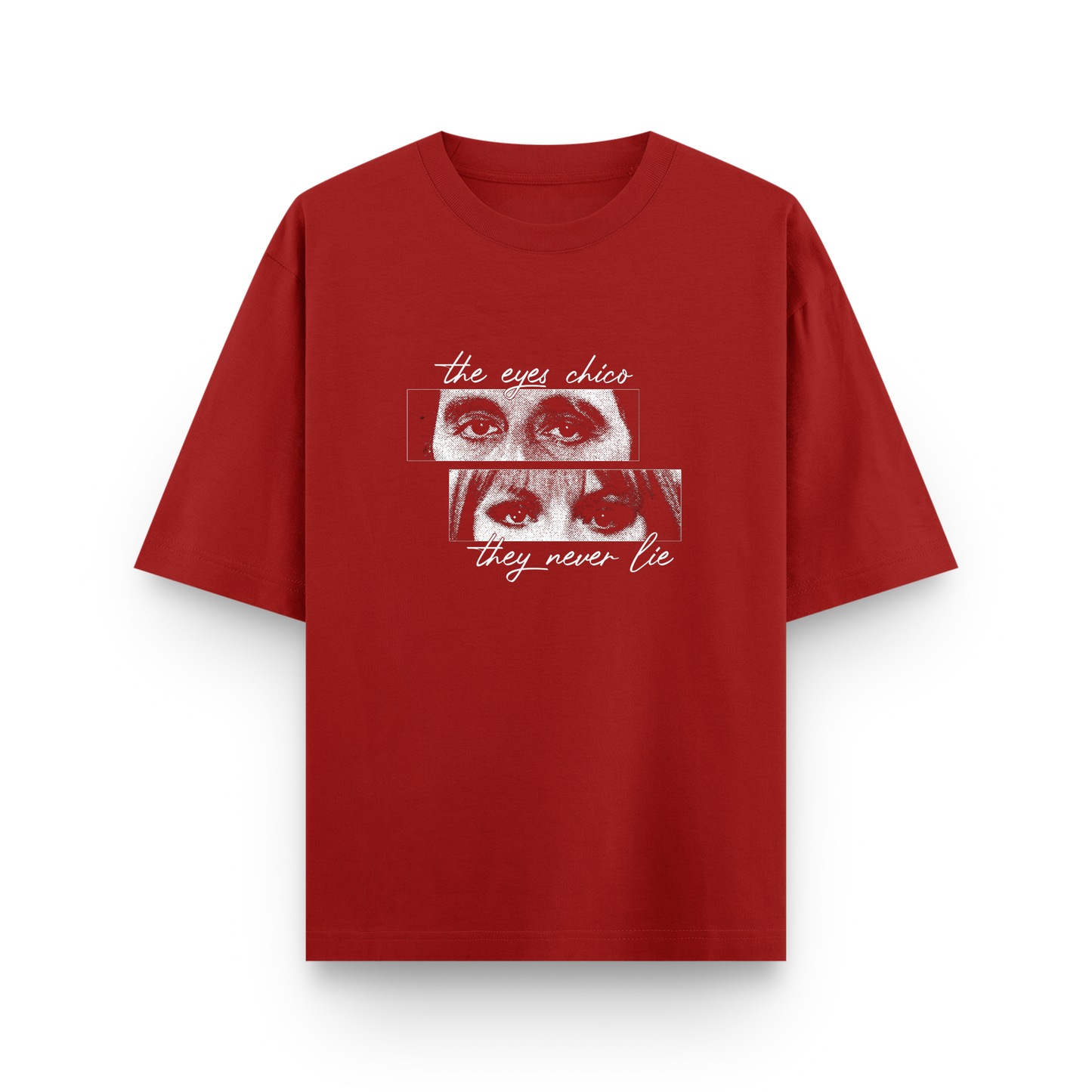 Eyes Chico They Never Lie Oversized Red Cotton T shirt