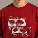 Eyes Chico They Never Lie Oversized Red Cotton T shirt