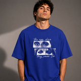 Eyes Chico They Never Lie Oversized Royal Blue Cotton T shirt