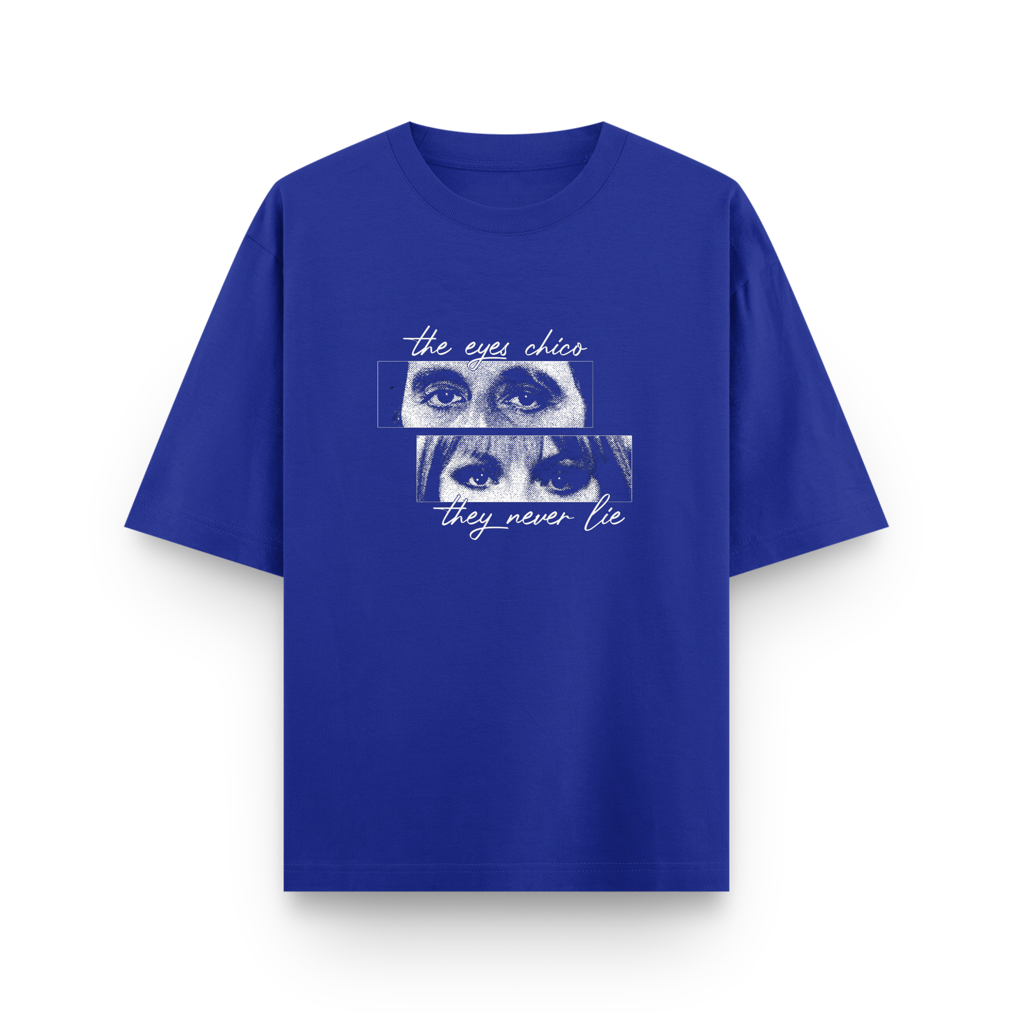 Eyes Chico They Never Lie Oversized Royal Blue Cotton T shirt