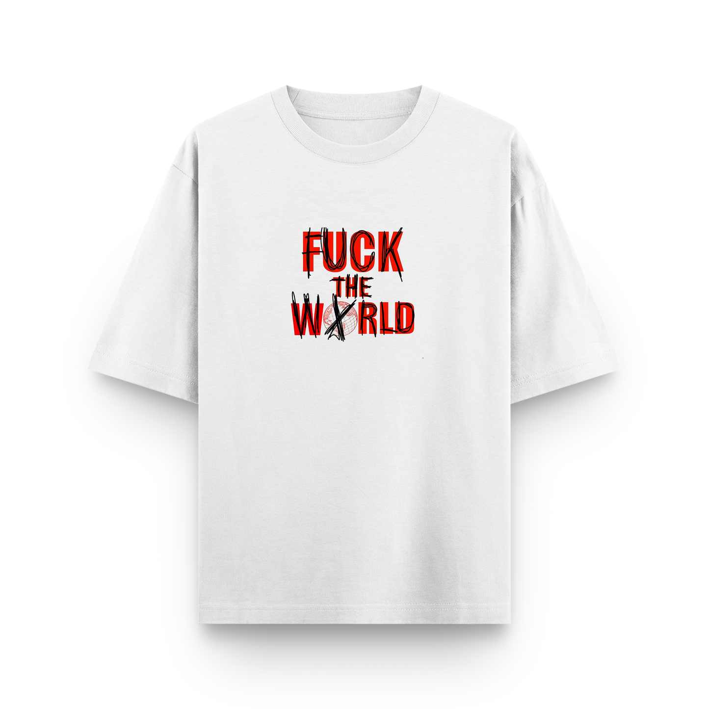 F The World Street Cotton Oversized White T-Shirt
