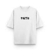 Faith Over Fear Cotton Oversized Graphic T shirt White