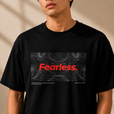 Fearless Typography Oversized Black Graphic T-Shirt