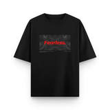 Fearless Typography Oversized Black Graphic T-Shirt