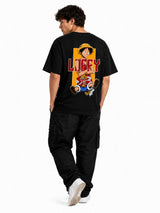 Future Pirate King Luffy Black Oversized Anime T-Shirt