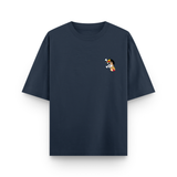 Future Pirate King Luffy Navy Blue Oversized Anime T-Shirt