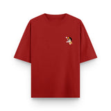 Future Pirate King Luffy Red Oversized Anime T-Shirt