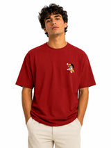 Future Pirate King Luffy Red Oversized Anime T-Shirt