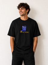 Gin & Tonic Oversized Black Premium Cotton T-shirt