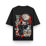 Gojo Satoru Reverse Curse Oversized Black Graphic T-Shirt