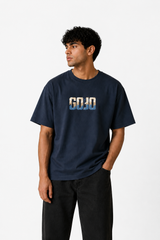 Gojo Satoru Reverse Curse Oversized Navy Blue Graphic T-Shirt