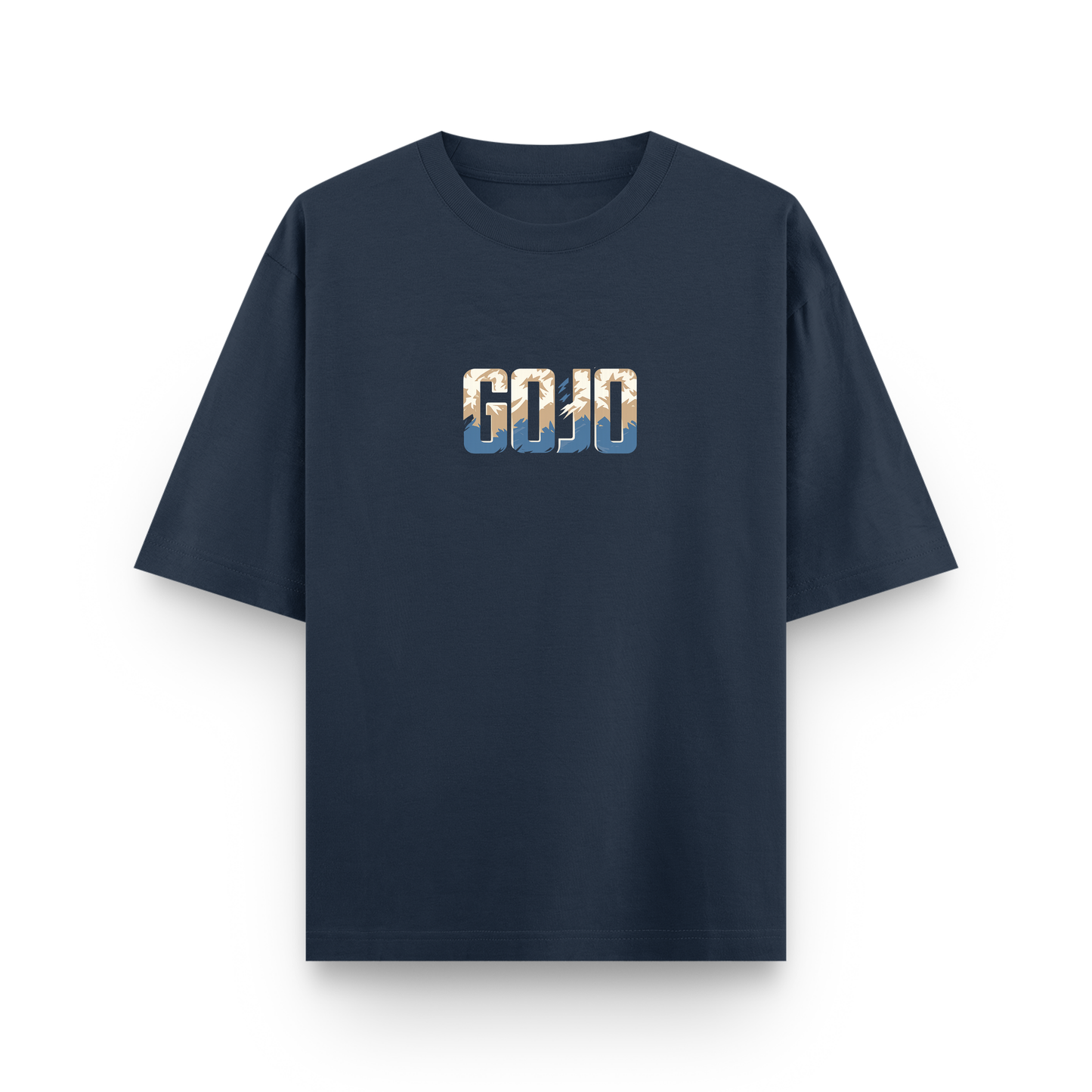 Gojo Satoru Reverse Curse Oversized Navy Blue Graphic T-Shirt