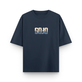 Gojo Satoru Reverse Curse Oversized Navy Blue Graphic T-Shirt