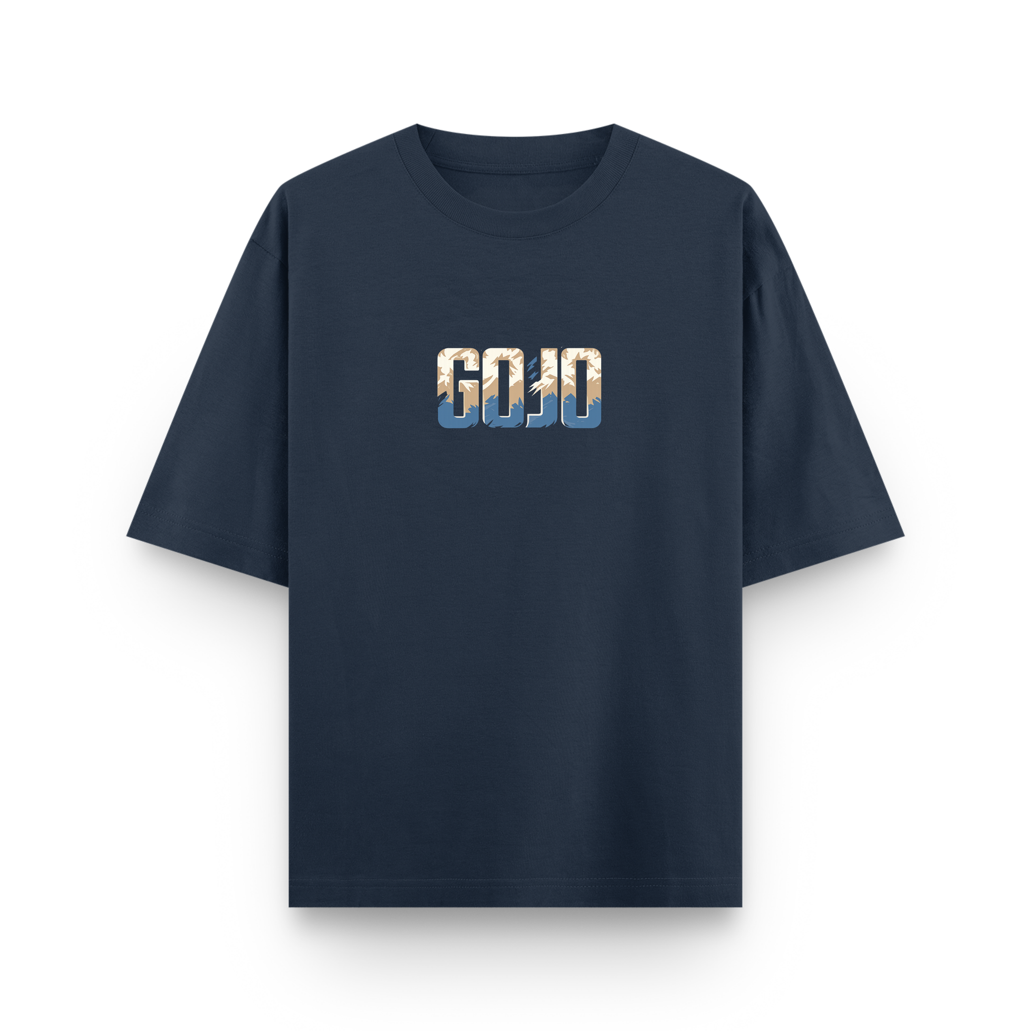 Gojo Satoru Reverse Curse Oversized Navy Blue Graphic T-Shirt
