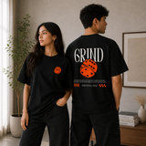 Grind Dice Oversized Black Graphic T-Shirt