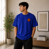 Grind Dice Oversized Royal Blue Graphic T-Shirt