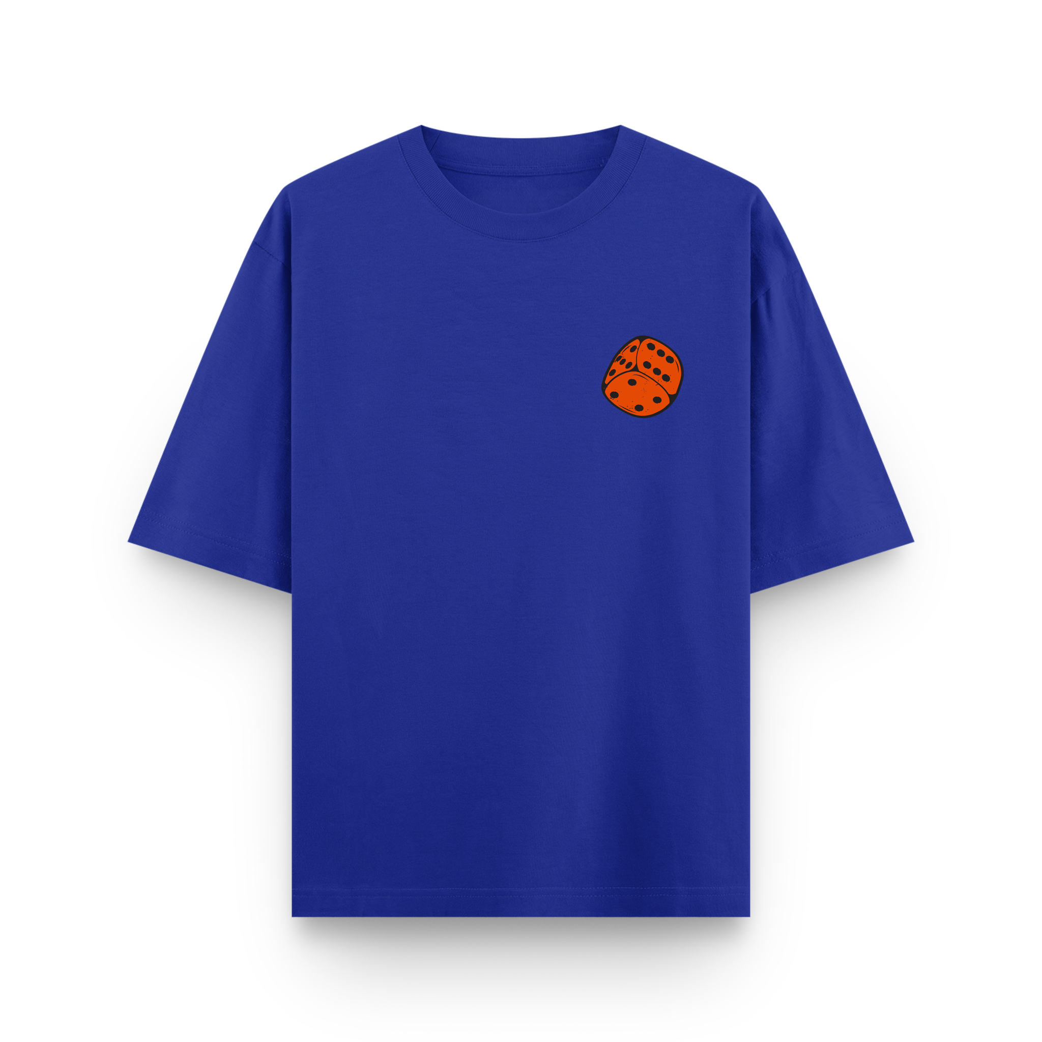 Grind Dice Oversized Royal Blue Graphic T-Shirt