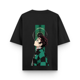 Hinokami Tanjiro Oversized Black Anime T-Shirt