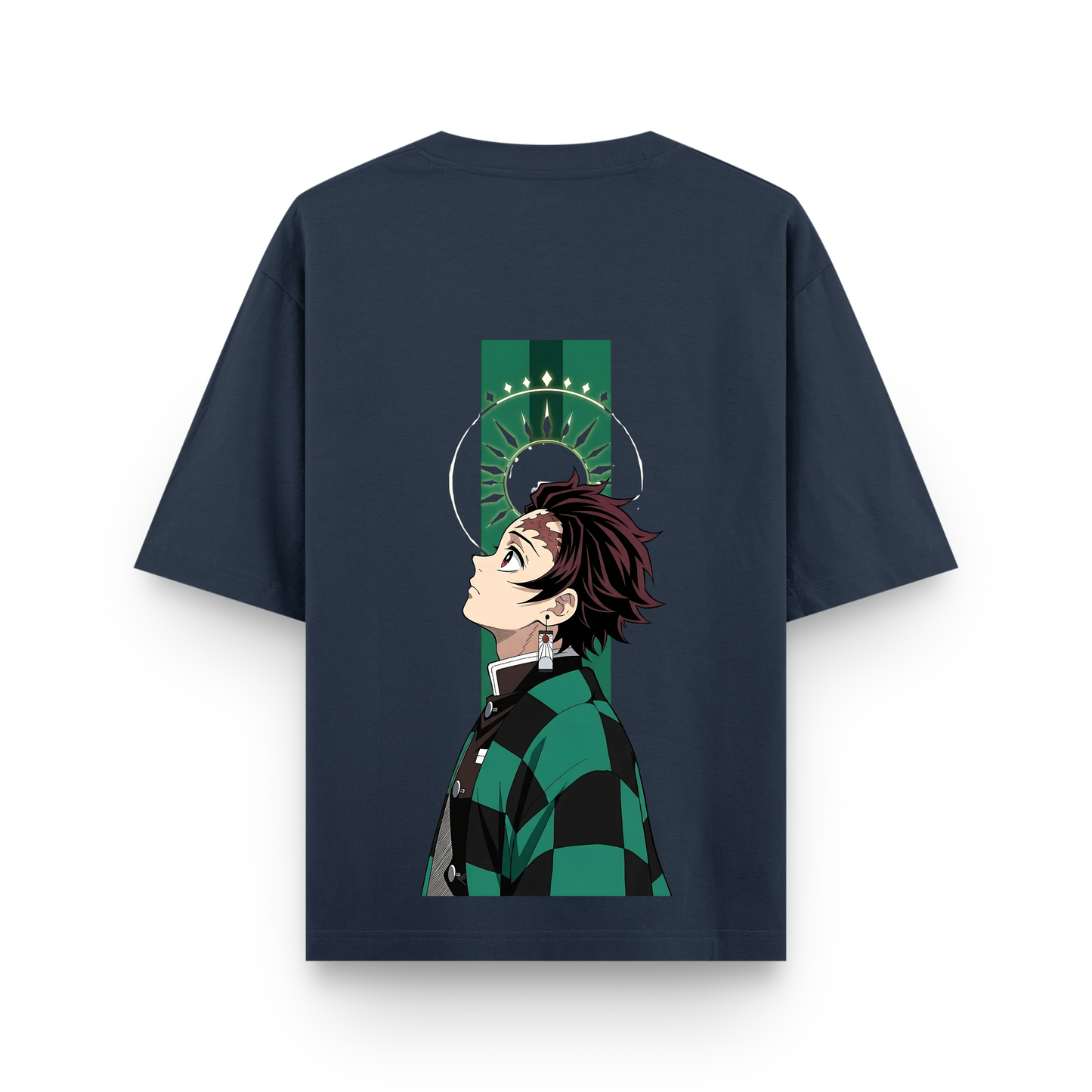 Hinokami Tanjiro Oversized Navy Blue Anime T-Shirt