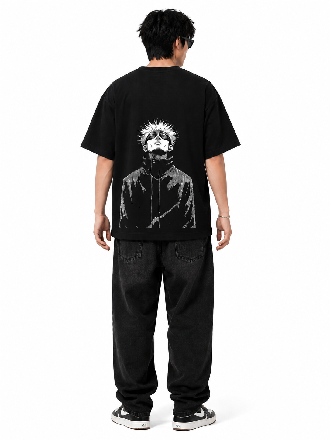 Honored One Gojo Cotton Oversized Anime Black T-shirt