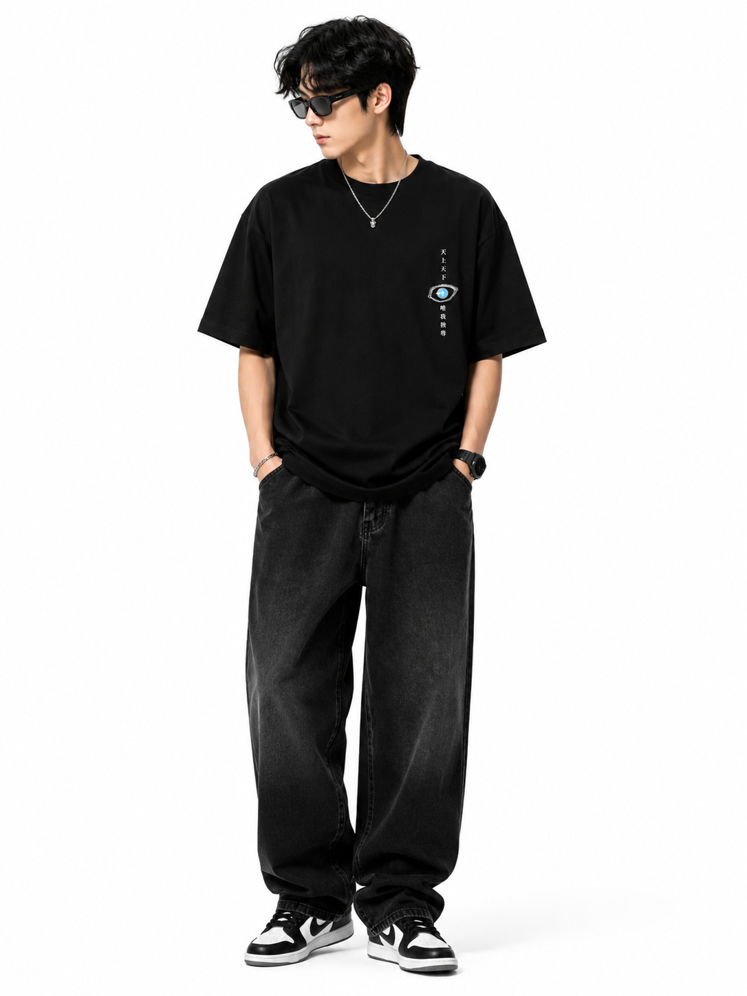 Honored One Gojo Cotton Oversized Anime Black T-shirt