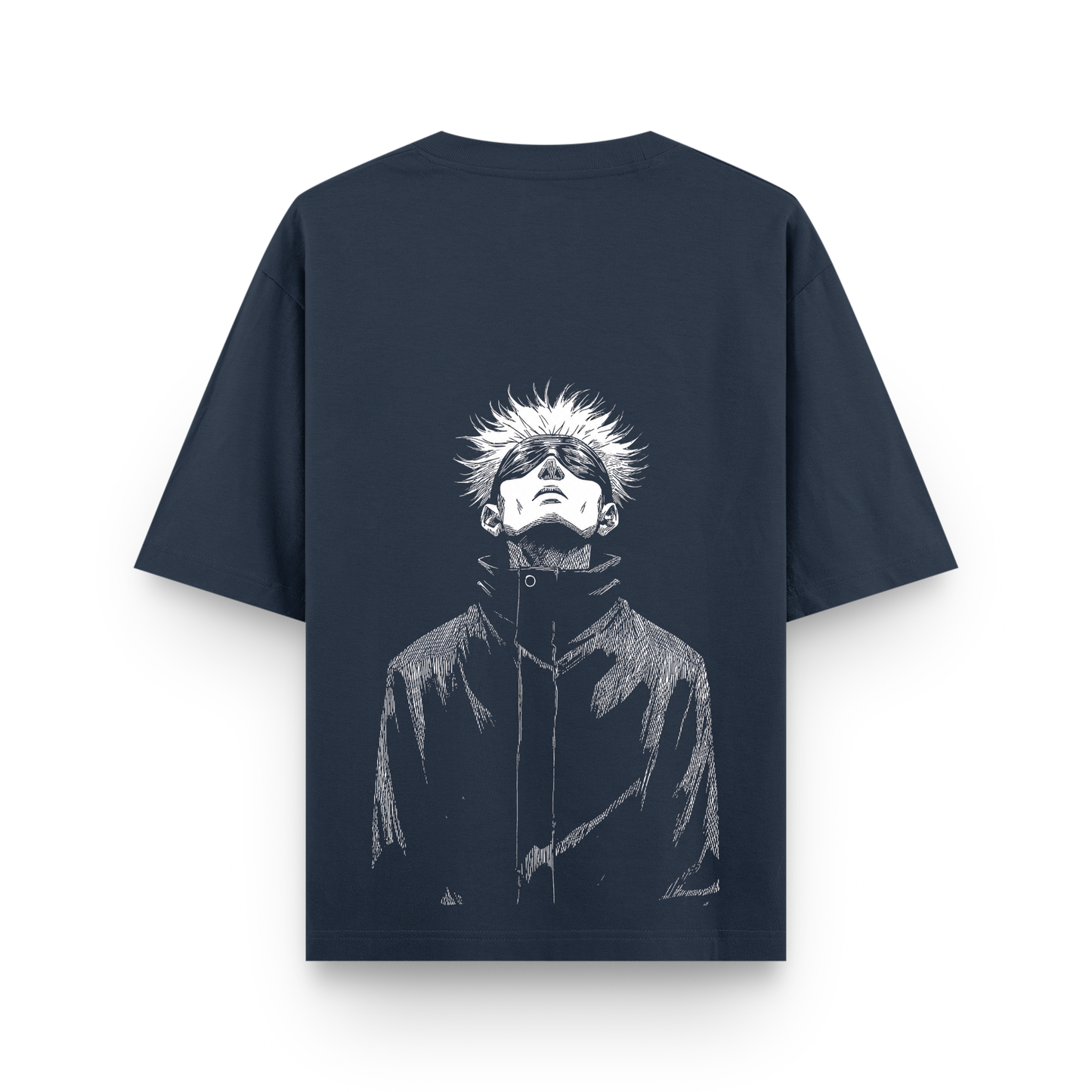 Honored One Gojo Cotton Oversized Anime Navy Blue T-shirt