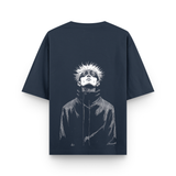 Honored One Gojo Cotton Oversized Anime Navy Blue T-shirt
