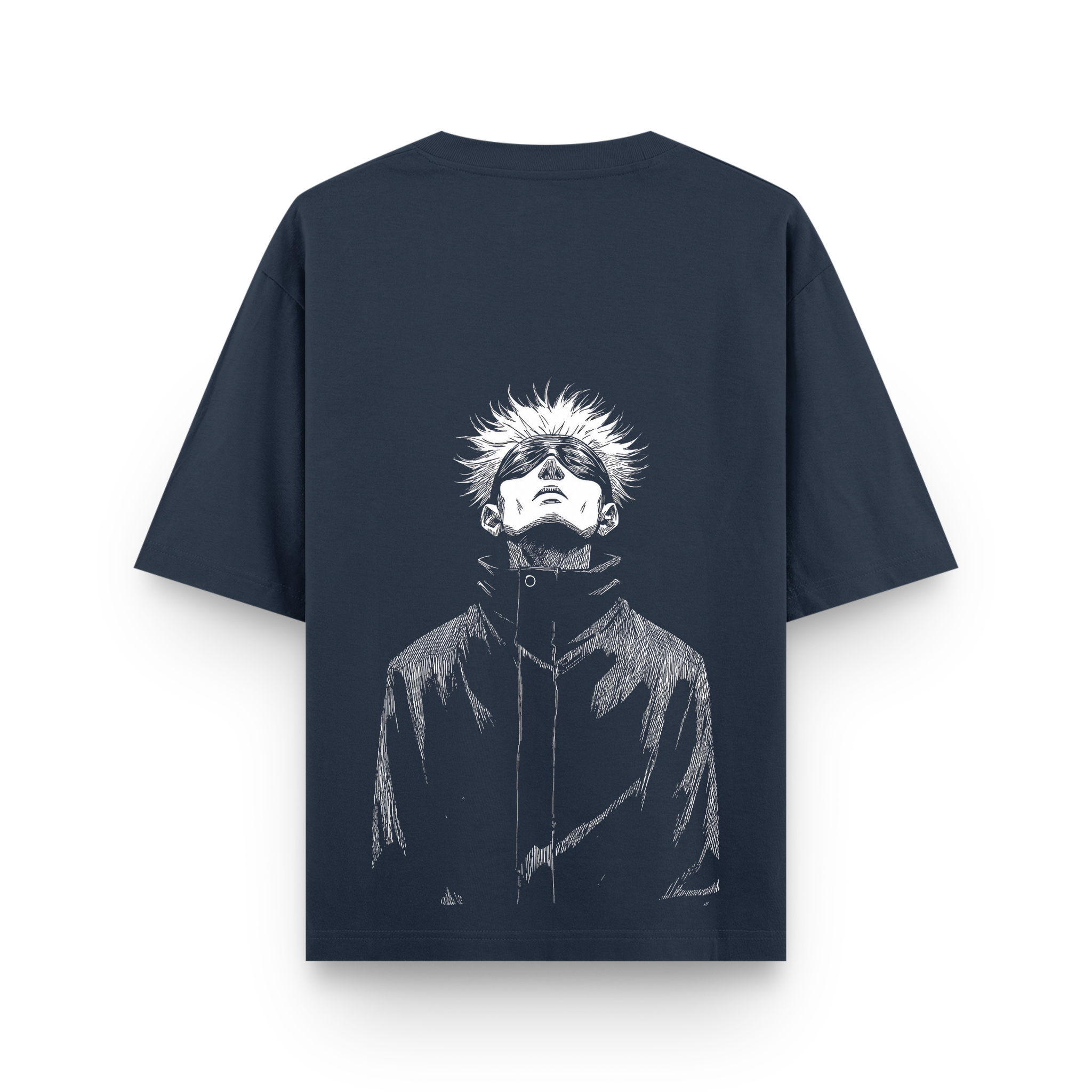 Honored One Gojo Cotton Oversized Anime Navy Blue T-shirt