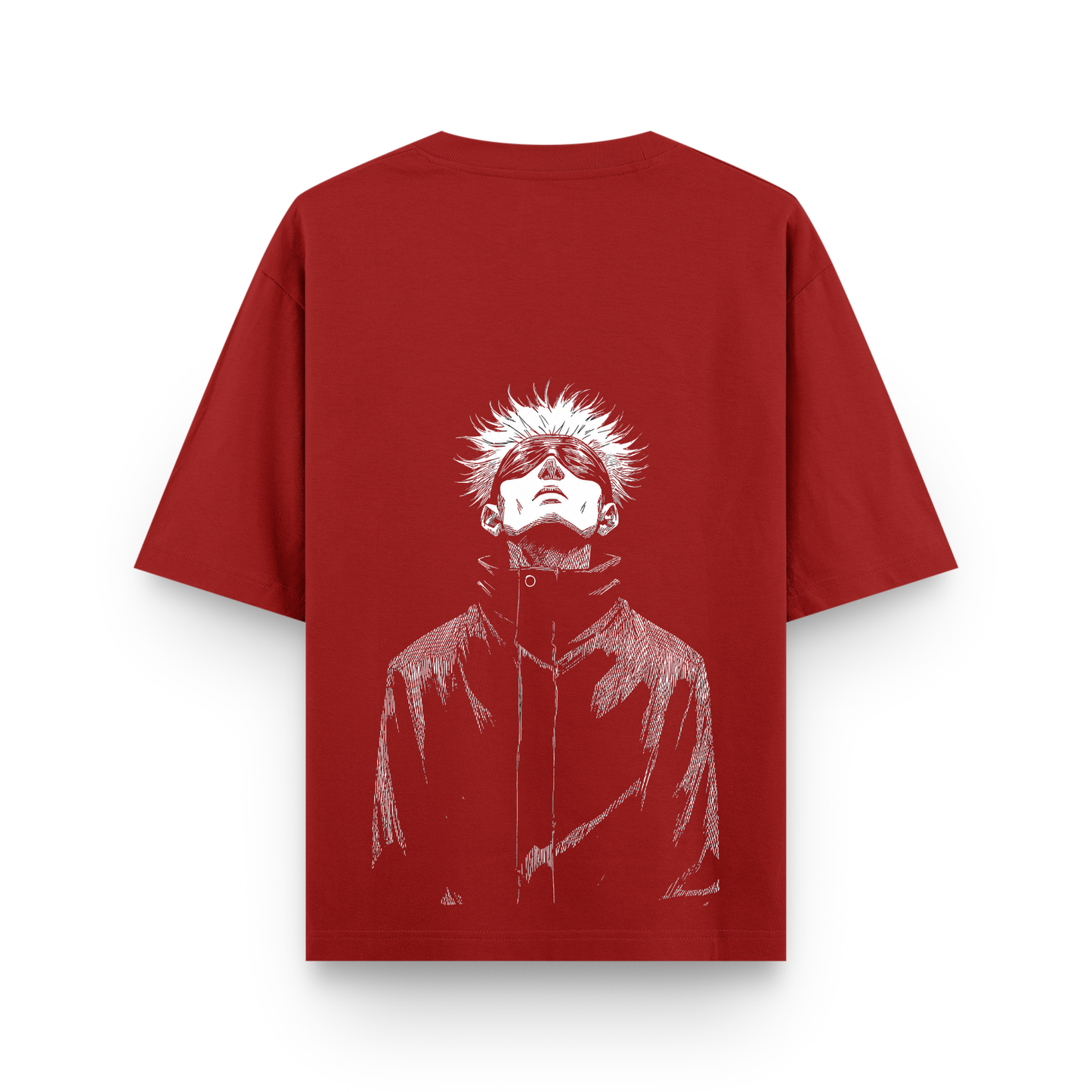 Honored One Gojo Cotton Oversized Anime Red T-shirt