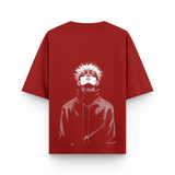 Honored One Gojo Cotton Oversized Anime Red T-shirt