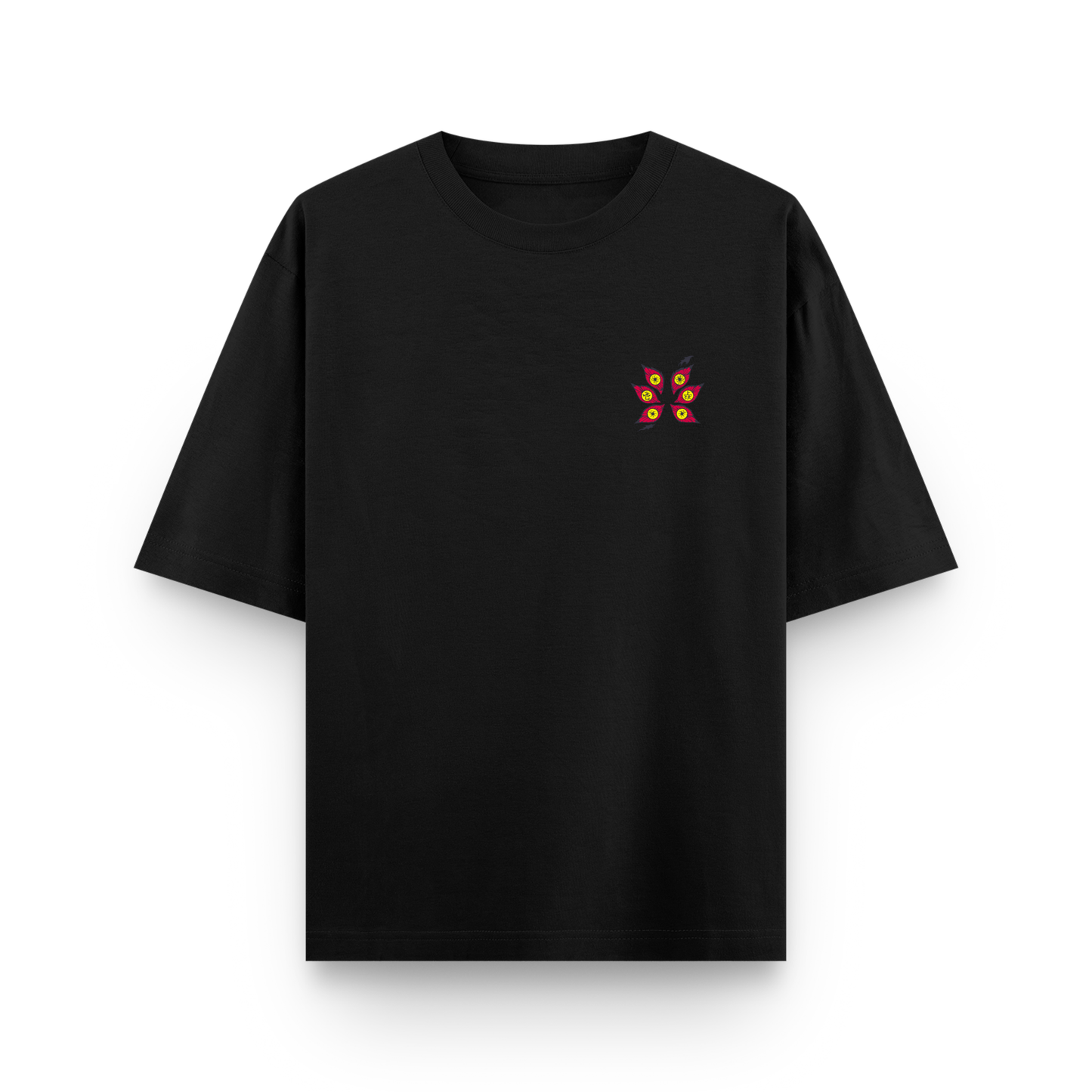 Infernal Demon Eyes Black Graphic Oversized Anime T-Shirt