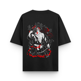 Infernal Demon Eyes Black Graphic Oversized Anime T-Shirt