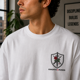 Knight & Rose Oversized White Streetwear T-Shirt