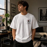 Knight & Rose Oversized White Streetwear T-Shirt