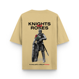 Knight & Rose Oversized Beige Streetwear T-Shirt