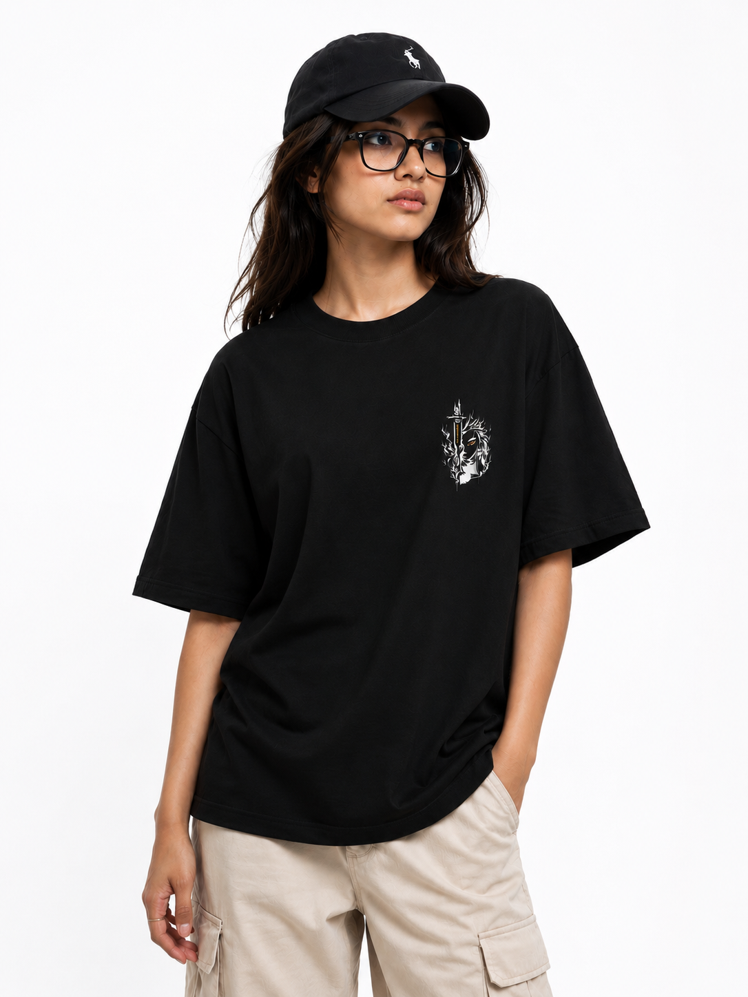 Kyojuro Rengoku Sword Oversized Black Anime T shirt