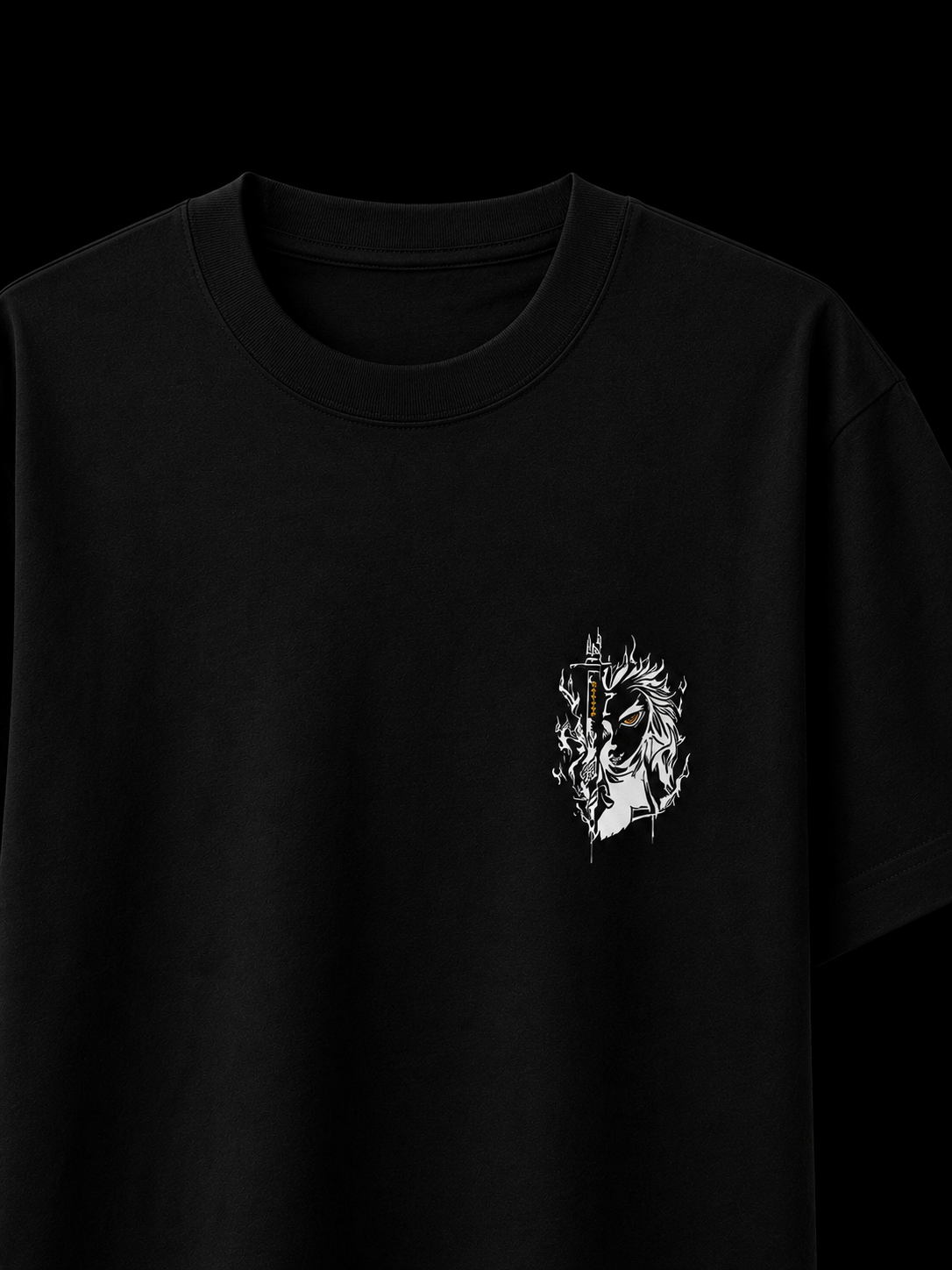 Kyojuro Rengoku Sword Oversized Black Anime T shirt