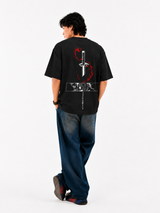 Kyojuro Rengoku Sword Oversized Black Anime T shirt