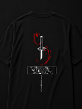 Kyojuro Rengoku Sword Oversized Black Anime T shirt